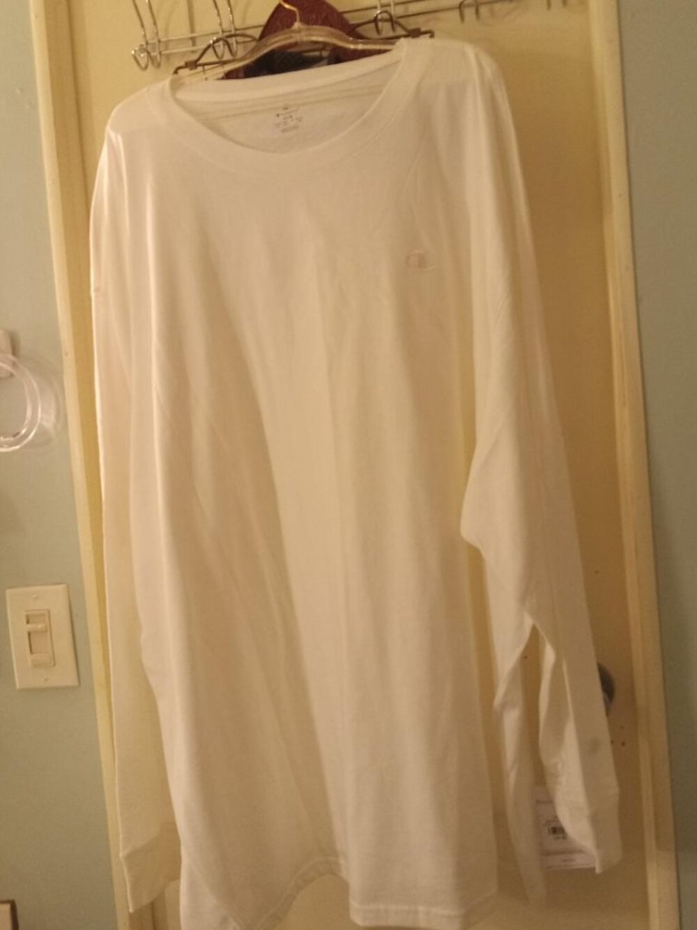 Champion white 4xlB long sleeve men's shirt